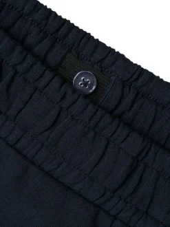 Short jogging cargo bleu marine uni à coupe droite et à taille élastiquée
