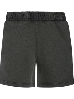 Short jogging en coton biologique noir uni pourvu d'une coupe droite