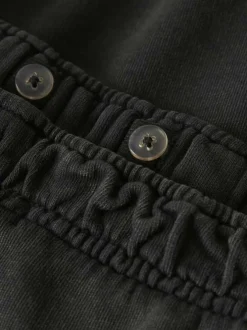 Short Jogging en coton biologique anthracite imprimé avec une coupe droite