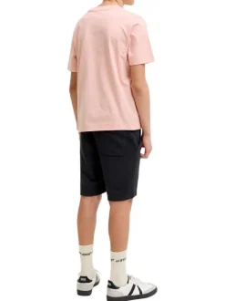 Short jogging noir uni avec une coupe droite et une taille élastiquée