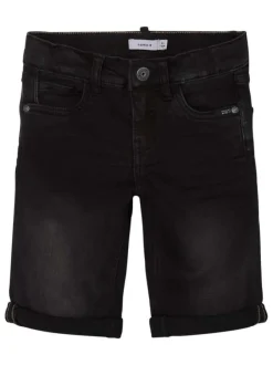 Short noir uni avec une fermeture boutonnée avec zip et une coupe slim