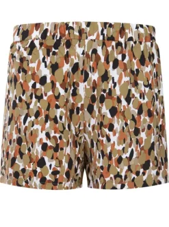 Short beige pour femme avec imprimé camouflage coupe évasée