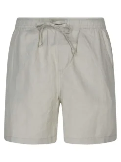 Short beige uni pourvu d'une coupe droite et d'une taille élastiquée