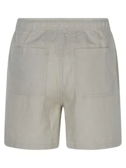 Short beige uni pourvu d'une coupe droite et d'une taille élastiquée