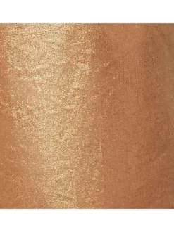 Short caramel effet irisé en lin et coton avec une coupe droite