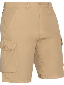 Short cargo en coton beige à coupe droite pourvu de multiples poches