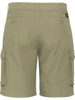 Short cargo en coton kaki à coupe droite pourvu de multiples poches