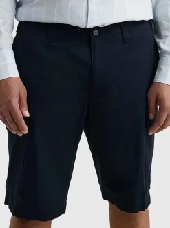 Short cargo John 1985 en coton biologique mélangé marine uni à coupe droite