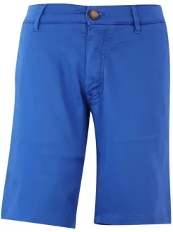 Short Chino bleu uni et avec 4 poches et passants