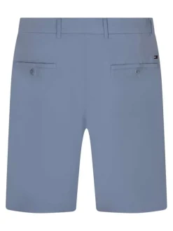 Short chino Denton en coton ciel uni pourvu d'une coupe droite
