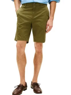 Short chino Denton en coton kaki à coupe droite pourvu de multiples poches