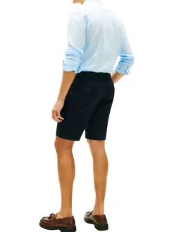 Short chino Denton en coton marine à coupe droite pourvu de multiples poches