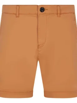 Short chino en coton avec une coupe droite et une taille intermédiaire