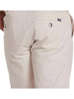 Short chino en coton beige uni à taille intermédiaire et à coupe regular fit
