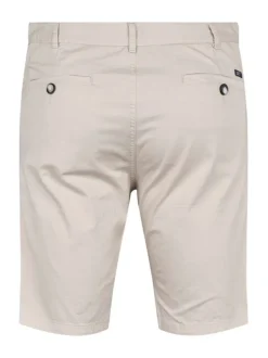 Short chino en coton beige uni à taille intermédiaire et à coupe regular fit