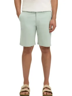 Short Chino en coton biologique vert d'eau uni avec une coupe droite
