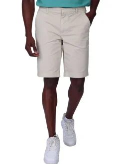 Short chino en coton gris clair uni avec une poche passepoilée à l’arrière