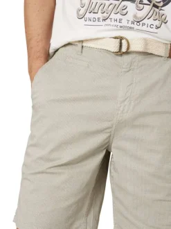 Short chino en coton kaki géométrique pourvu d'une coupe droite