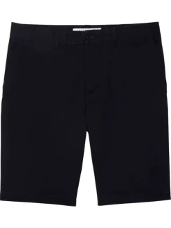 Short Chino en coton marine uni avec logo iconique et des poches