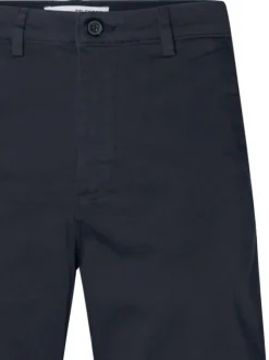 Short Chino en coton marine uni à coupe ajustée avec 4 poches