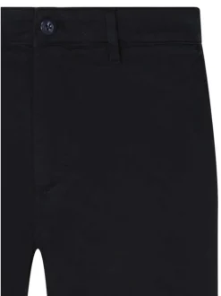 Short chino en coton marine uni pourvu d'une fermeture zippée