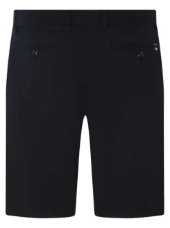 Short chino en coton marine uni pourvu d'une fermeture zippée