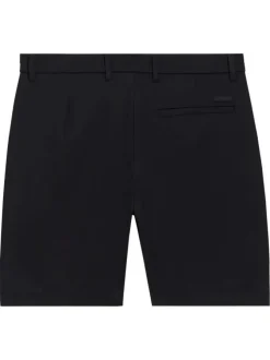 Short chino en coton noir uni avec une coupe regular fit et des passants