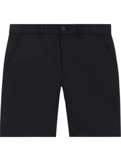 Short chino en coton noir uni avec une coupe regular fit et des passants