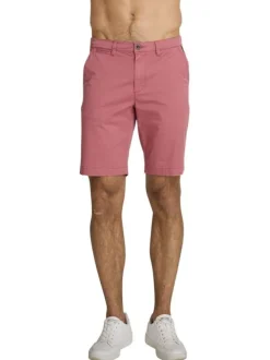 Short chino en coton rose à coupe droite pourvu de multiples poches