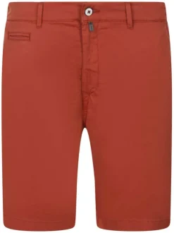 Short chino en coton rouge uni à coupe regular fit et à taille intermédiaire