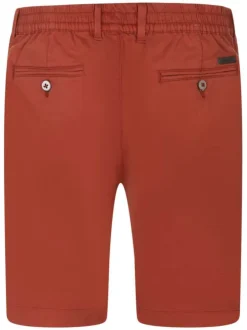 Short chino en coton rouge uni à coupe regular fit et à taille intermédiaire