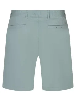 Short chino en coton turquoise uni doté d'une coupe slim et de multiples poches