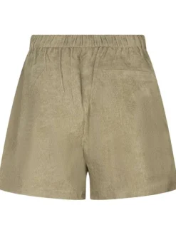 Short chino kaki en velours avec une coupe large et une taille élastiquée