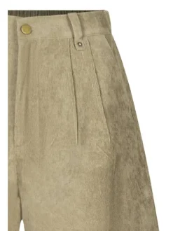 Short chino kaki en velours avec une coupe large et une taille élastiquée