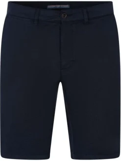 Short Chino marine en coton avec imprimé à petits points all over