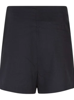 Short chino marine unie avec une coupe droite et une fermeture boutonnée