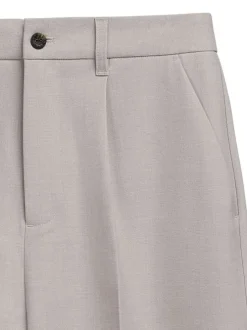 Short Chino Mood écru uni à coupe droite avec 2 poches et 2 pinces
