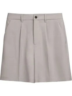 Short Chino Mood écru uni à coupe droite avec 2 poches et 2 pinces