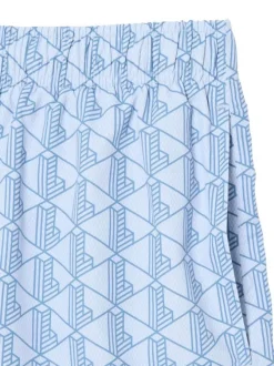 Short de bain bleu à coupe ajustée orné du logo de la marque