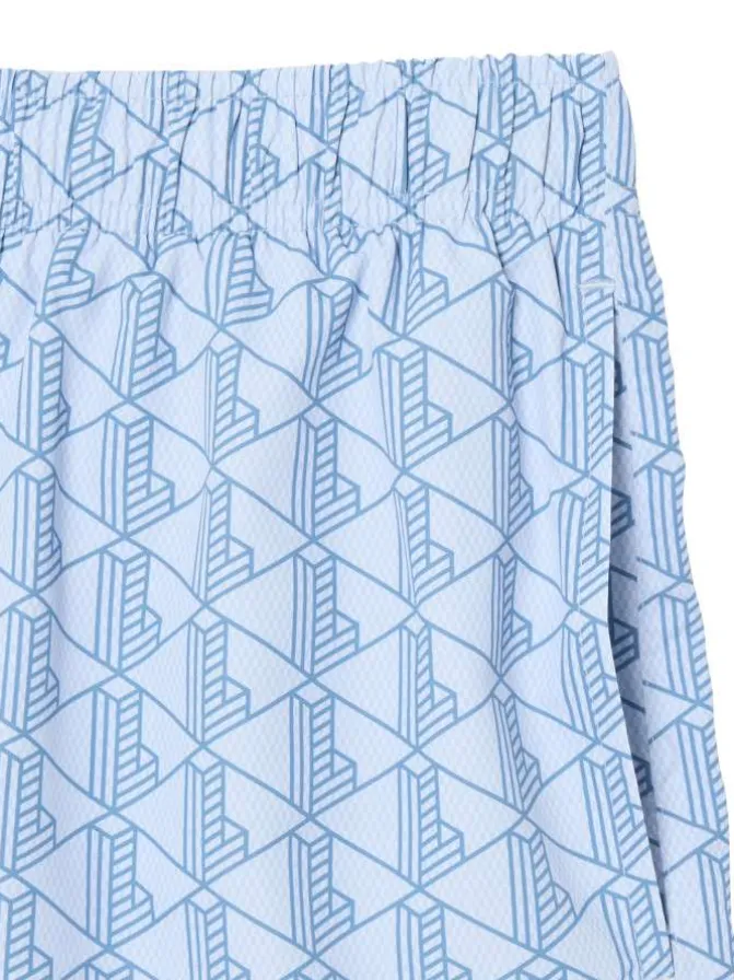 Short de bain bleu à coupe ajustée orné du logo de la marque