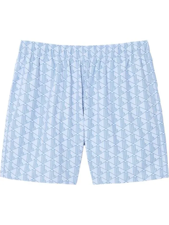Short de bain bleu à coupe ajustée orné du logo de la marque