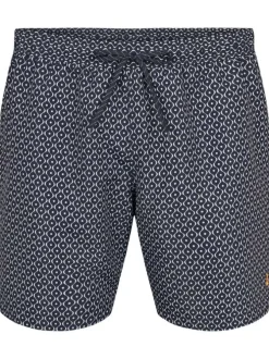Short de bain bleu marine à taille intermédiaire avec cordon de serrage