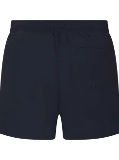 Short de bain bleu marine uni à coupe slim fit et à taille intermédiaire
