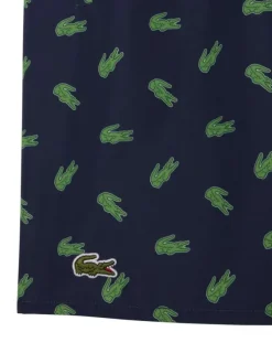 Short de bain marine à coupe ajustée orné d'un motif répété du logo de la marque