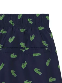 Short de bain marine à coupe ajustée orné d'un motif répété du logo de la marque