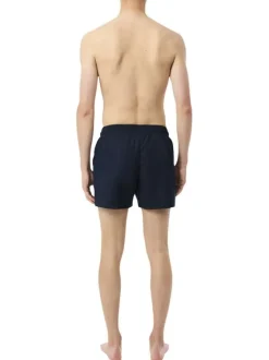 Short de bain marine à coupe ajustée pourvu du logo de la marque
