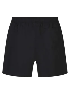 Short de bain noir uni avec une coupe droite et une taille élastiquée