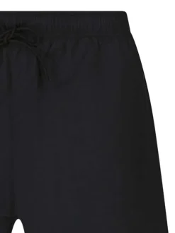 Short de bain noir uni avec une coupe droite et une taille élastiquée