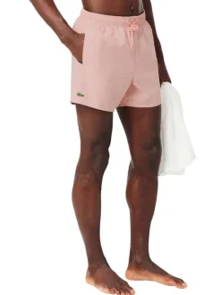 Short de bain rose à coupe ajustée pourvu du logo de la marque