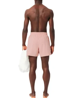 Short de bain rose à coupe ajustée pourvu du logo de la marque